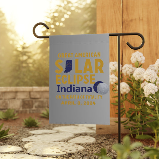 Solar Eclipse with Indiana flag and moon