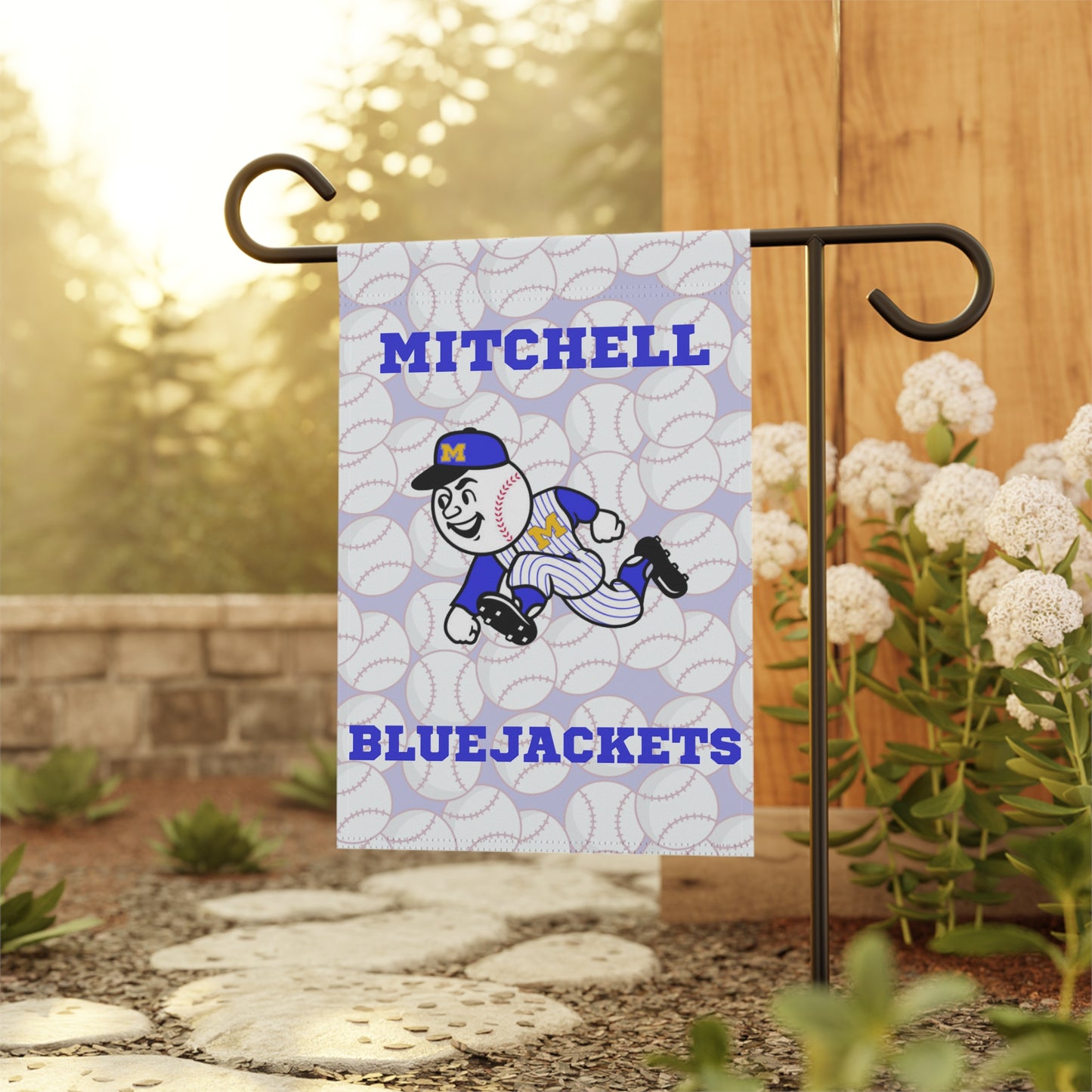 Mitchell Bluejackets, Baseball Man, Garden Flag, Mitchell Baseball, Mitchell High School, Mitchell Indiana