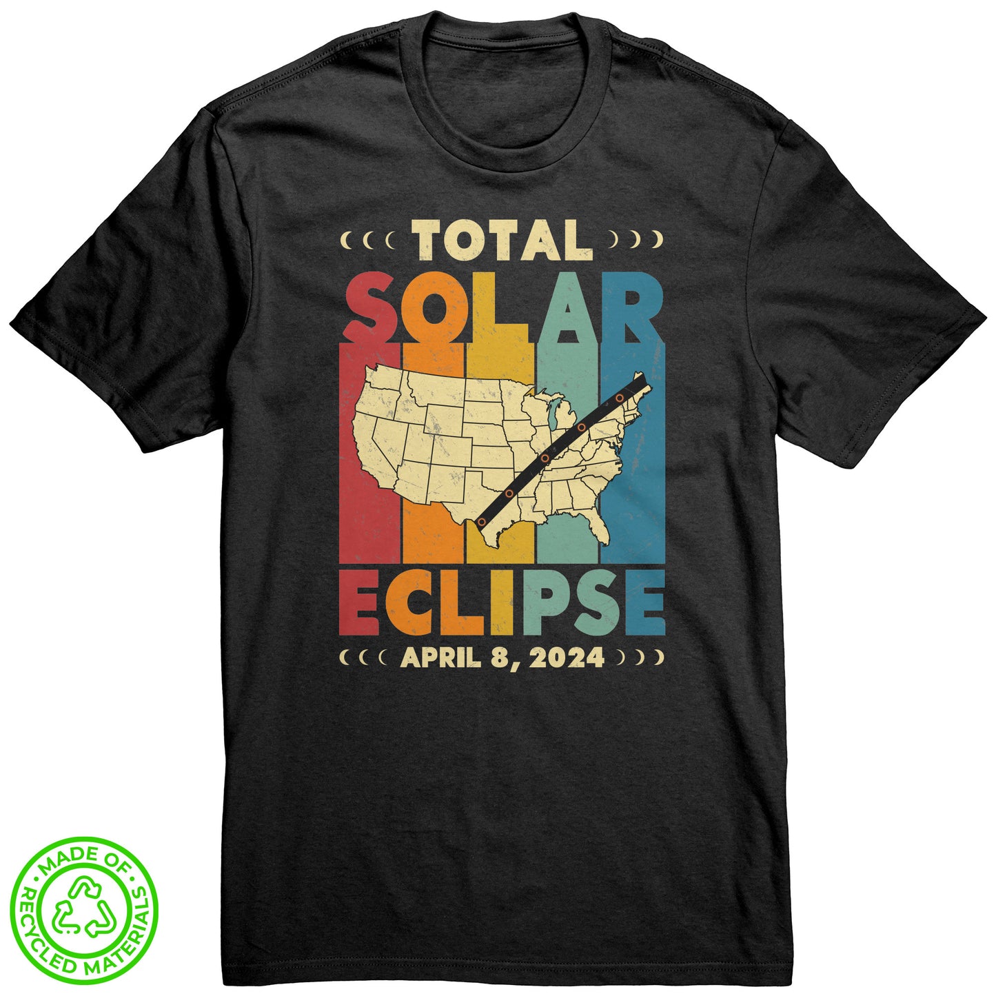 Adult Total Solar Eclipse United States Map Short Sleeve