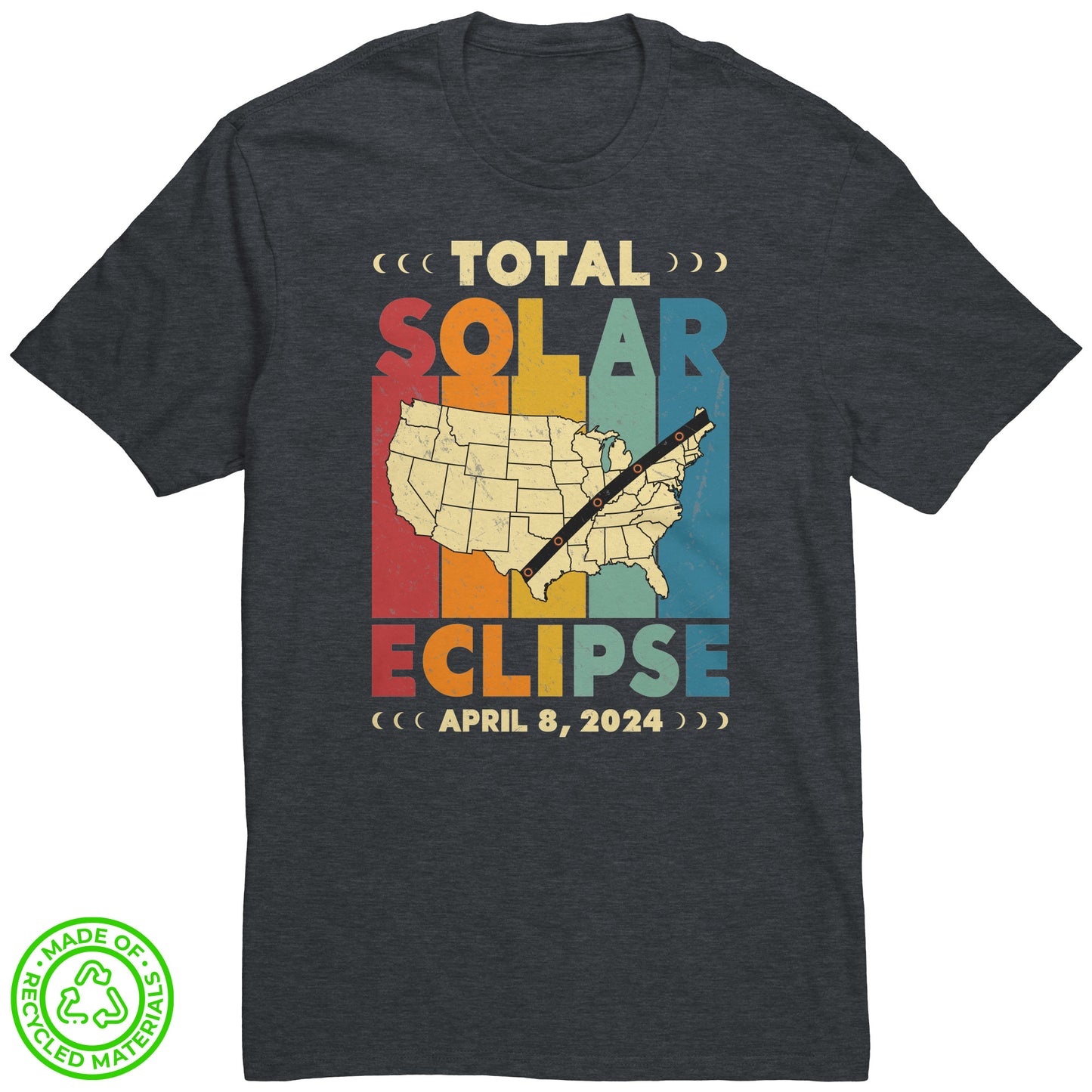 Adult Total Solar Eclipse United States Map Short Sleeve