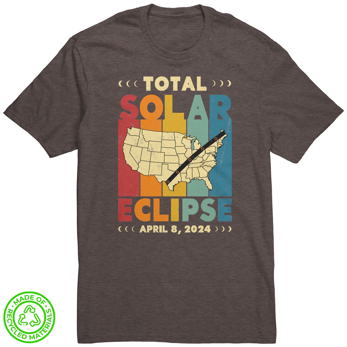 Adult Total Solar Eclipse United States Map Short Sleeve